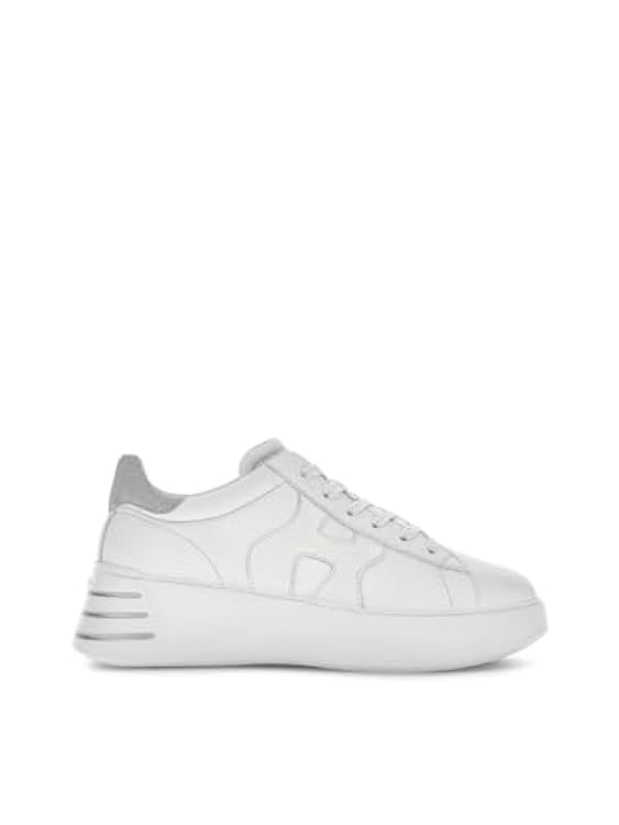 Hogan Sneakers Rebel in Pelle Bianco e Glitter HXW5640DN61QYQ0351 Bianco 667417565
