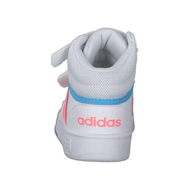 adidas Hoops Mid 3.0 AC I, Scarpe da Ginnastica Basse Unisex - Bambini, Bianco/Rosso Acido/Sky Rush, 26.5 EU 358782413