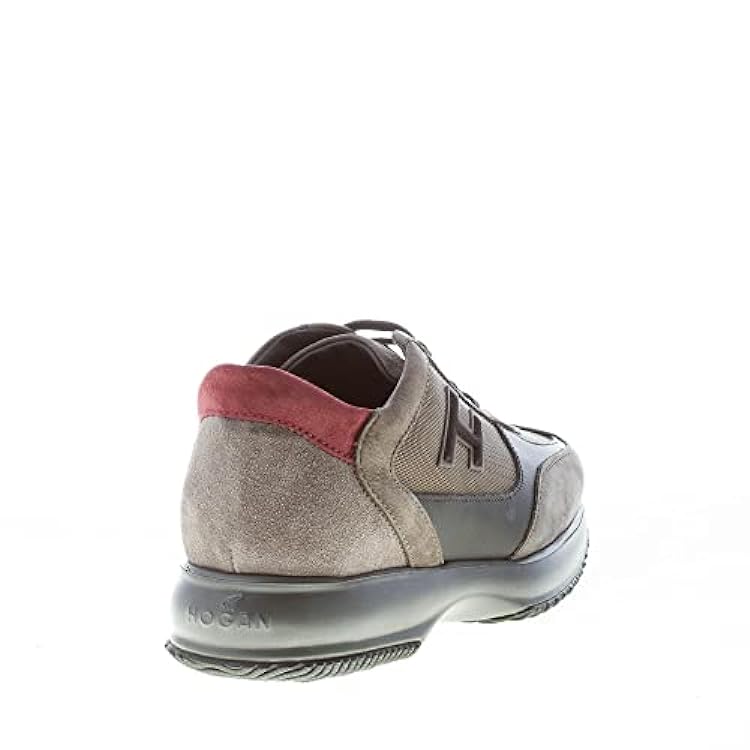Hogan Uomo Interactive Sneaker in camoscio e Tessuto Grigio più Nero 041602538