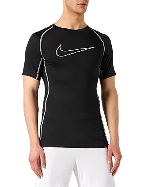 Nike M NP DF Tight Top SS T-Shirt, Black/White/White, 2