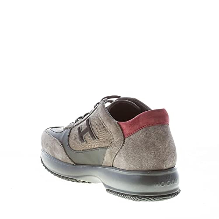 Hogan Uomo Interactive Sneaker in camoscio e Tessuto Grigio più Nero 041602538