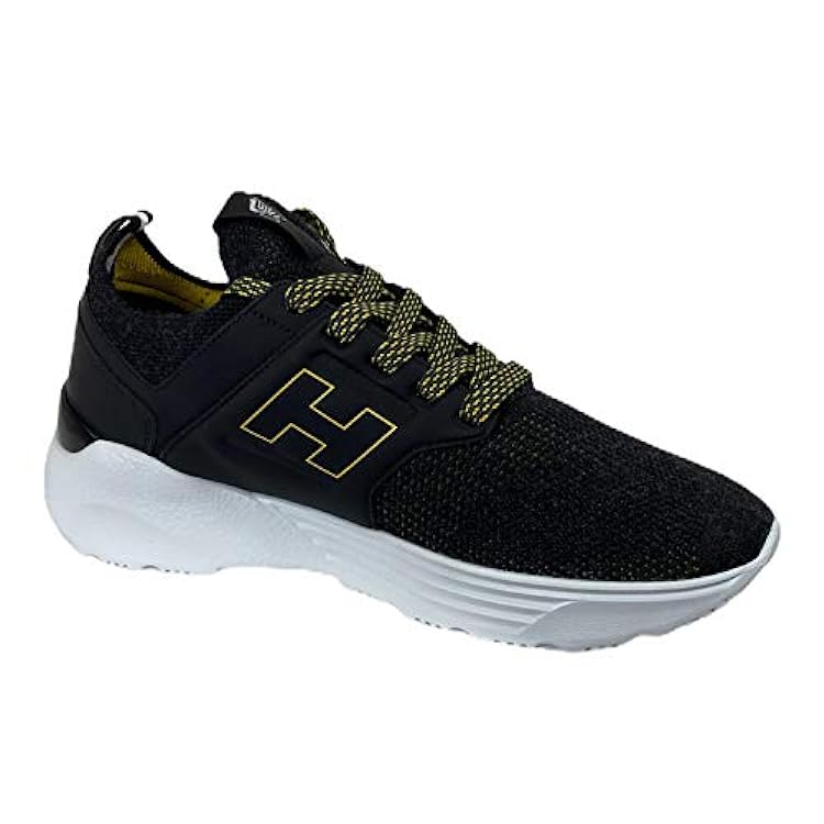 Hogan E11 sneaker uomo H443 ACTIVE ONE tissue black/yellow shoes men 164944529