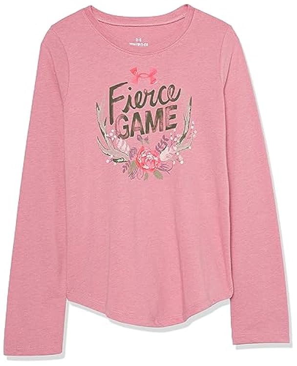 Under Armour Girls´ Outdoor Long Sleeve Tee, Stylish Crew Neckline, Cute Full Fit, Pink Fizz 397151089