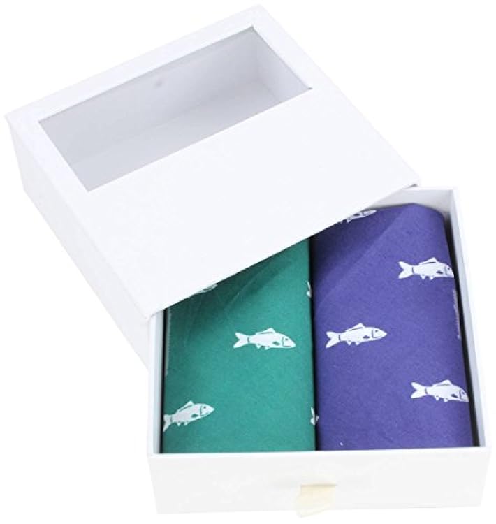 Set di fazzoletto di pesce di novità / verde blu / blu di David Van Hagen 448399274