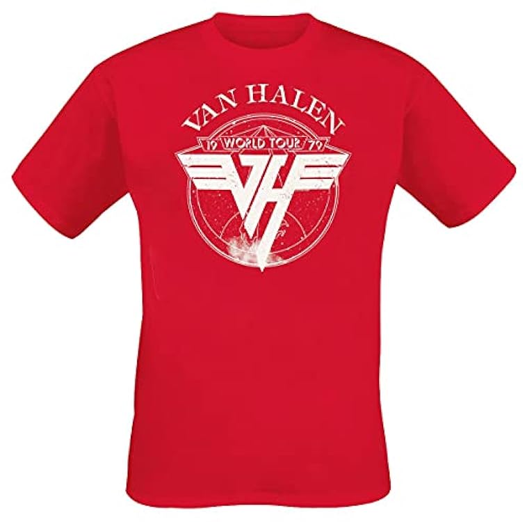 Van Halen 1979 Tour Uomo T-Shirt Rosso Regular 18890973