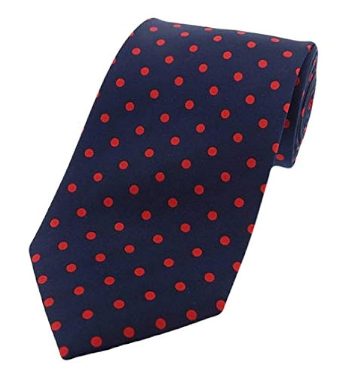Navy / Red Polka Dot twill di seta Cravatte di David Va