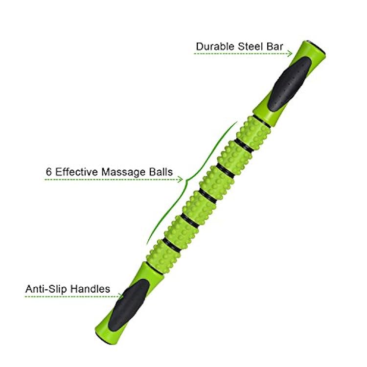 Odoland Foam Roller Stick Kit 5-in-1, Rullo in Schiuma, Palline per Massaggio Muscolare 45 cm, per Stretching Pilates Scioglimento Muscoli 762725533
