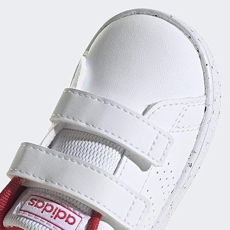 adidas Advantage Lifestyle Court Two Hook-and-loop, Sneakers Unisex - Bimbi 0-24, Ftwr White Ftwr White Better Scarlet, 22 EU 742772433